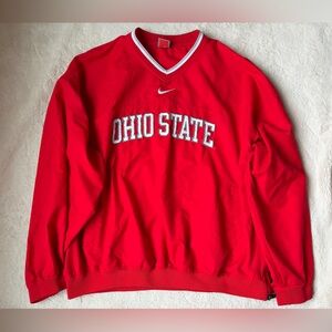 Vintage Nike Red Team Ohio State Pullover Jacket Men Size XL